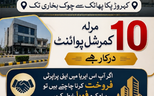 10 مرلہ کمرشل پوائنٹ درکار ہے