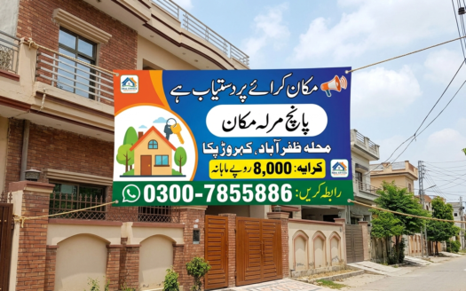 پانچ مرلہ مکان کرائے پر دستیاب ہے۔