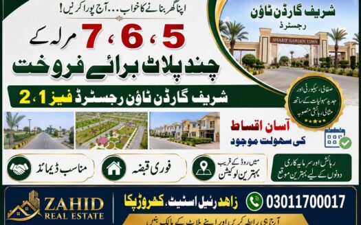 پانچ،چھ اور سات مرلے کے پلاٹ برائے فروخت