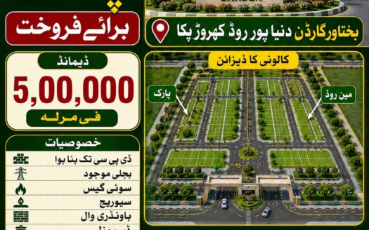 آٹھ مرلہ پلاٹ برائے فروخت